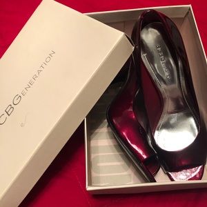 BCBG peep toe heels